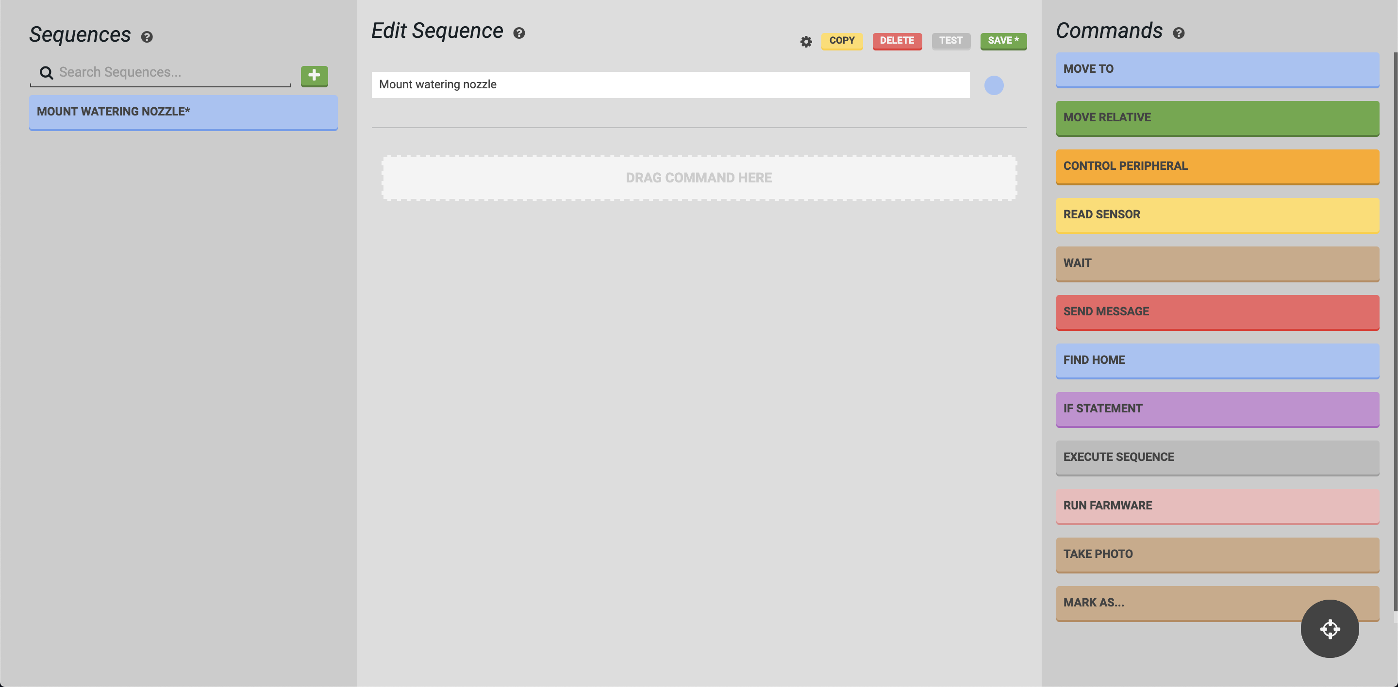 mount nozzle sequence empty