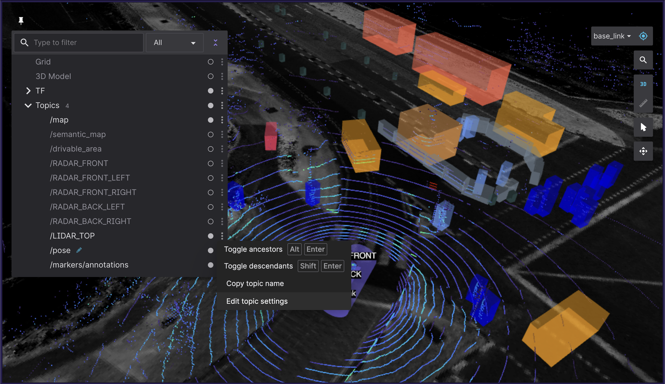 Foxglove Studio's 3D panel